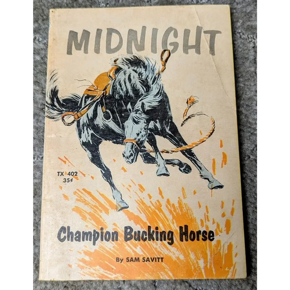 Midnight, Champion Bucking Horse by Sam Savitt Vtg 1965 2nd Print PB Novel Story